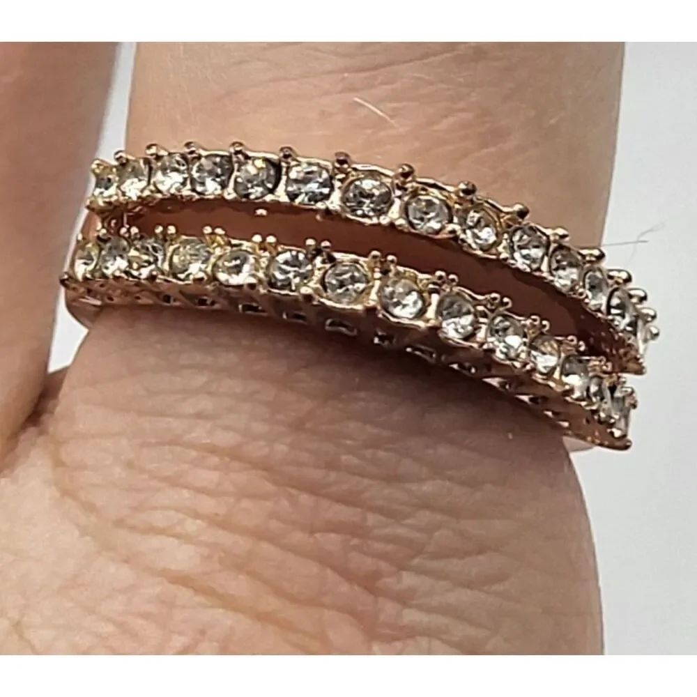 Double Band Stacking Rose Gold Tone Ring size 8.25